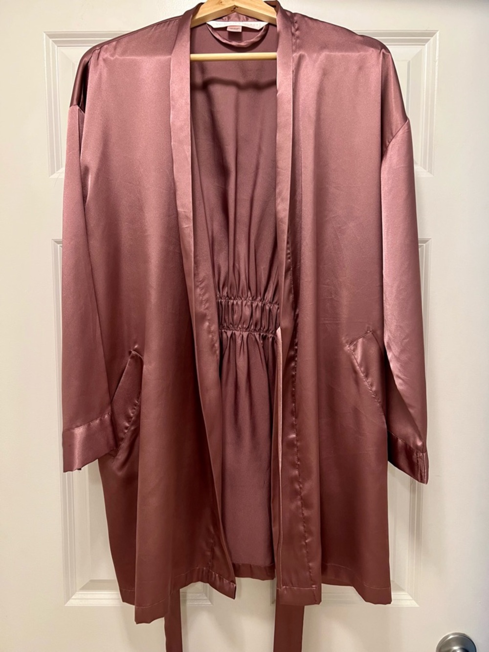 Victoria's Secret Satin Robe in Dusty Mauve